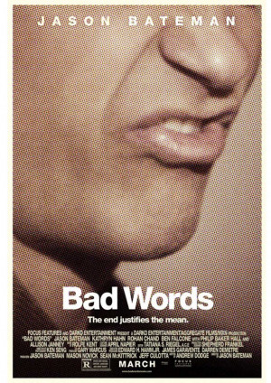 Bad word movie poster with wallpaper