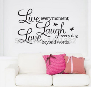1PCs Live Laugh Love Wall Quote Stickers Vinyl Removable Decal Family ...