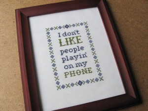 Dave Chappelle's Show Quote Cross Stitch Pattern: Phone Play