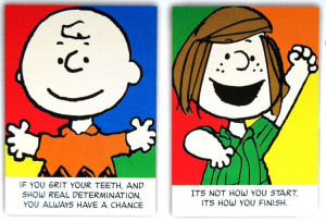 Peanuts' Gang and motivational sayings