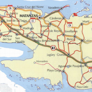 matanzas varadero road map