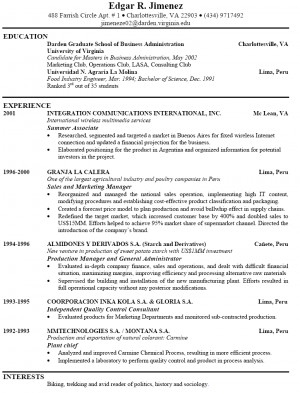 Resume Format Example