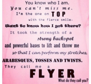 Cheerleading Quote.. No comparison to that feeling you get flying!!