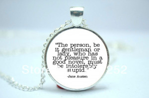 Jane Austen Quote About Reading, Quote Necklace, Jane Austen Jewelry ...