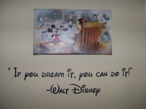 Walt Disney Wall Quote, 22x5, White