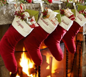 Christmas Decorating: Monogrammed Red Velvet Christmas Stockings