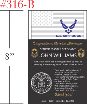Air Force Retirement Plaque - Crystal Central