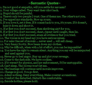 Sarcastic Quotes To Live By