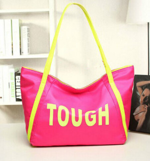 Promotion nylon school handbag candy block women leather handbags