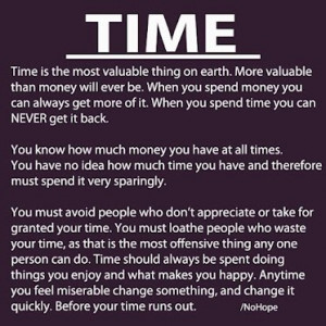 Time is money.....