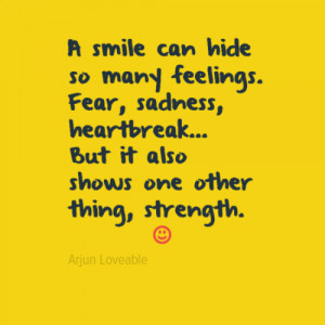 smile can hide so many feelings. Fear, sadness, heartbreak... But it ...