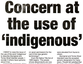 Indigenous’ is not accepted everywhere. Many Aboriginal Australians ...