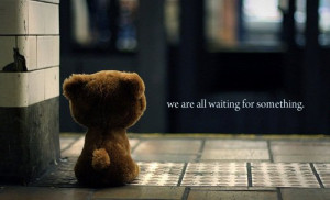 bear, cute, quote, waiting