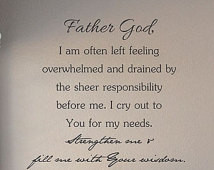 Slap-Art™ Father God, I am often l eft feeling overwhelmed... Wall ...