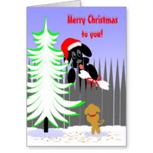 Christmas Card Dog Humor Santa Dog With Bone