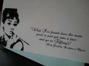 Breakfast at Tiffany's Ouotes - Set of 5 Cards