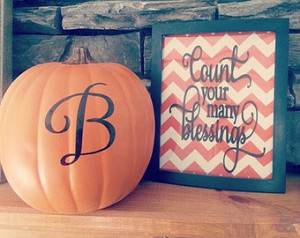 8x10 Chevron Quote Frame Fall Home Decor Holiday Blessings Autumn Sign ...