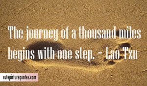 The journey of a thousand miles begins with one step. ~ Lao Tzu Quotes