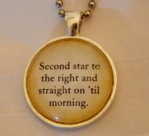 ... . Second Star To The Right Quote. 18 Inch Ball Chain. on Etsy, $14.00