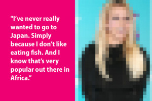 This seafood-hating pop diva obviously doesn’t get basic geography ...
