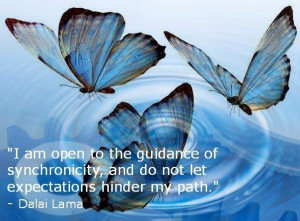 ... synchronicity and do not let expectations hinder my path. ~Dalai Lama