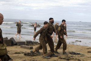 James McAvoy, Nonso Anozie and Daniel Mays in Atonement 2007
