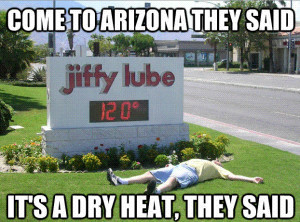 Come to Arizona, they said. It's a dry heat, they said