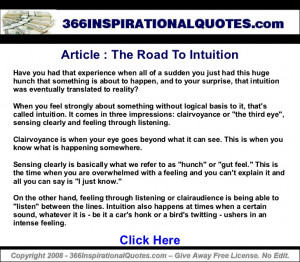 Road to intuition inspirational quotes