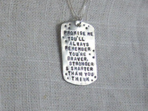Promise Me You'll Always Remember Quote Necklace in Pure Fine Silver ...
