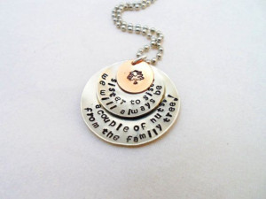 HAND STAMPED JEWELRY Sister Pendant Family by AGlassofHarmony, $25.00