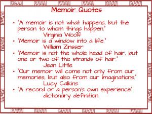 what is a memoir a memoir some call a personal narrative has been ...