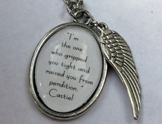 ... inspired Supernatural quote necklace with angel wing charm via Etsy