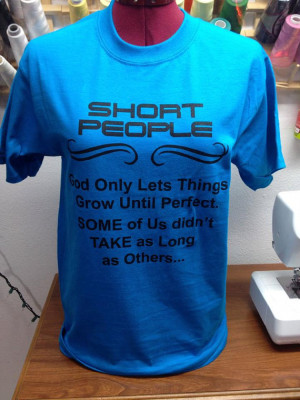 Short People T Shirt / Black screen printing / Funny Quote Humor ...