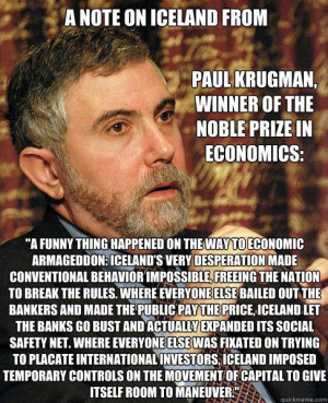note on Iceland from Paul Krugman winner of the noble price in ...