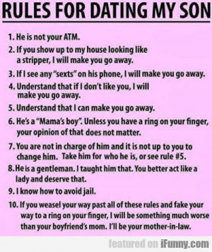 Rules For Dating My Son