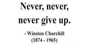 Details about Winston Churchill Never never never give up Quote Wall ...