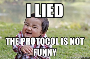 Evil smile child - I lied the protocol is not funny