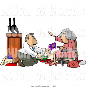 Larger Preview: Humorous Clip Art of a Helpful Caucasian Shoe Salesman ...