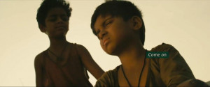 Fig. 7. Offsetting color in Slumdog Millionaire 's captions.