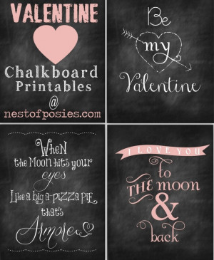 Valentine Chalkboard #Printables via Nest of Posies #valentines ...