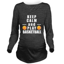 Keep Calm and Play B Long Sleeve Maternity T-Shirt for