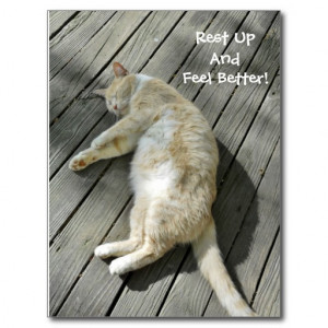 rest_up_feel_better_cute_cat_get_well_custom_postcard ...