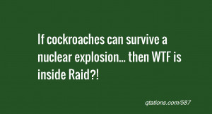 Image for Quote #587: If cockroaches can survive a nuclear explosion ...