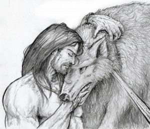 Tyr and Fenris Sketch by Meredyth