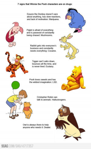 signs that Winnie the Pooh characters are on drugs: