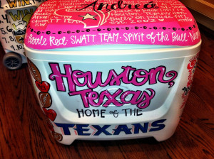 This one is also a Houston Texans cooler, but with a girly twist!