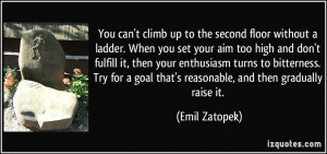 ladder. When you set your aim too high and don't fulfill it, then your ...