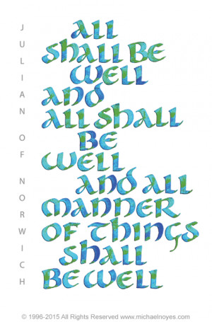 Julian of Norwich, All Shall be Well, Calligraphy Art Plaques ...