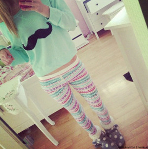 clothes, cute, green, leggings, mustache, pink, pullover, purple, room ...
