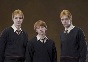 fred and george weasley, harry potter, ron weasley